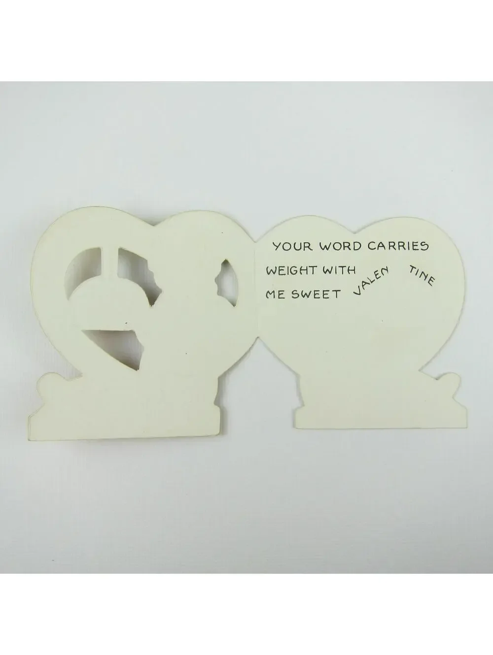Vintage Valentine Boy Butcher Weigh Scale Red Hearts Die Cut  Bifold Window Card
